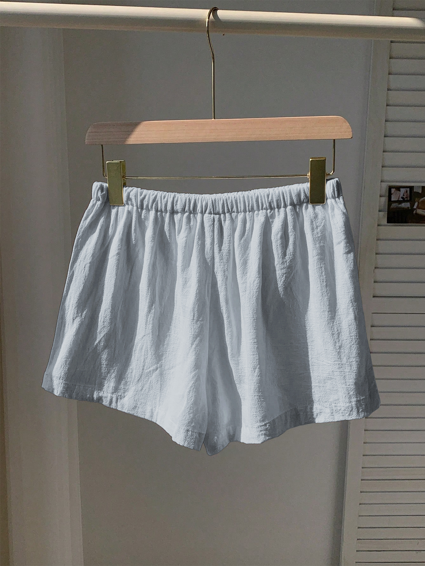 Short Linen Drawstring - Ladies New Spring Summer Linen Solid
