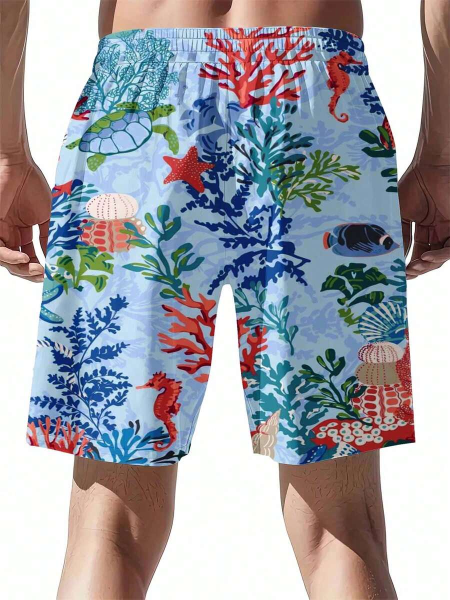 Mens Tropical Coral Print Swim - Swim Trunk Quick Dry 리뷰 및 가격