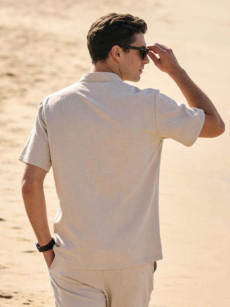 Men's Cotton Linen Henley Shir - Linen Shirt Breathable 리뷰 및 가격