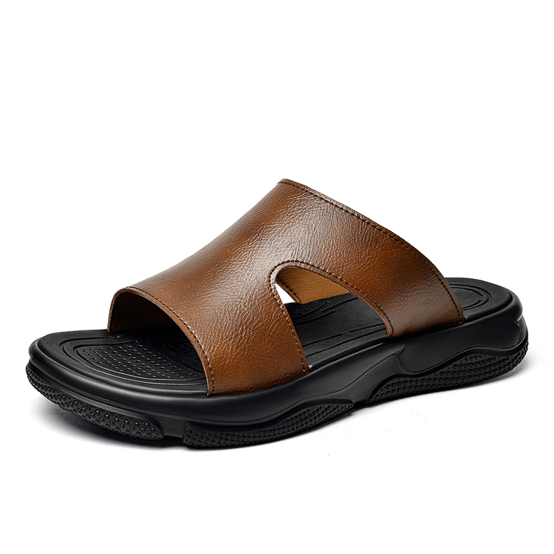 Men's Leather Slide Sandals No - Flip Flop Leather Men 리뷰 및 가격