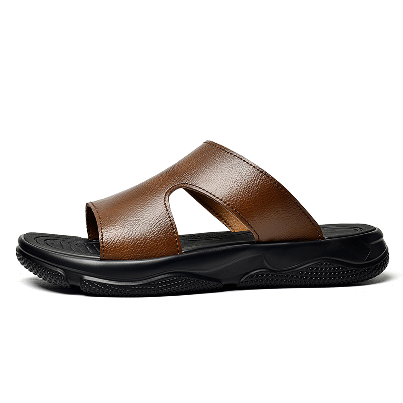 Men's Leather Slide Sandals No - Flip Flop Leather Men 리뷰 및 가격