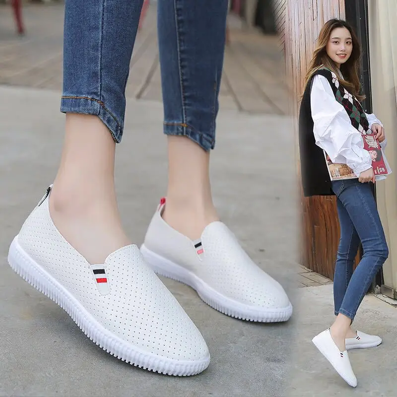 Women Sneakers White Flats Cut - Espadrille Slip On 리뷰 및 가격