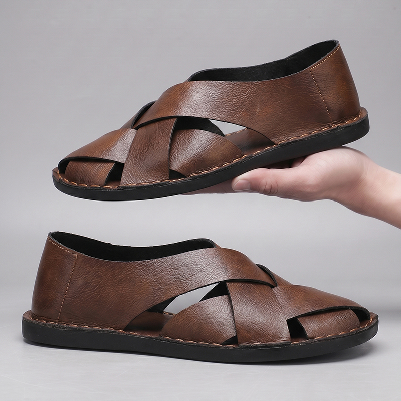 Summer Men's Cut-out Sandals N - Flip Flop Leather Men 리뷰 및 가격