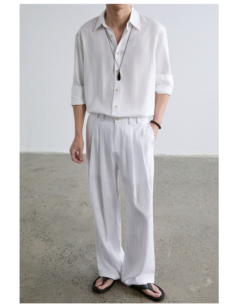 High-end Natural Linen Men's S - Linen Shirt Breathable 리뷰 및 가격