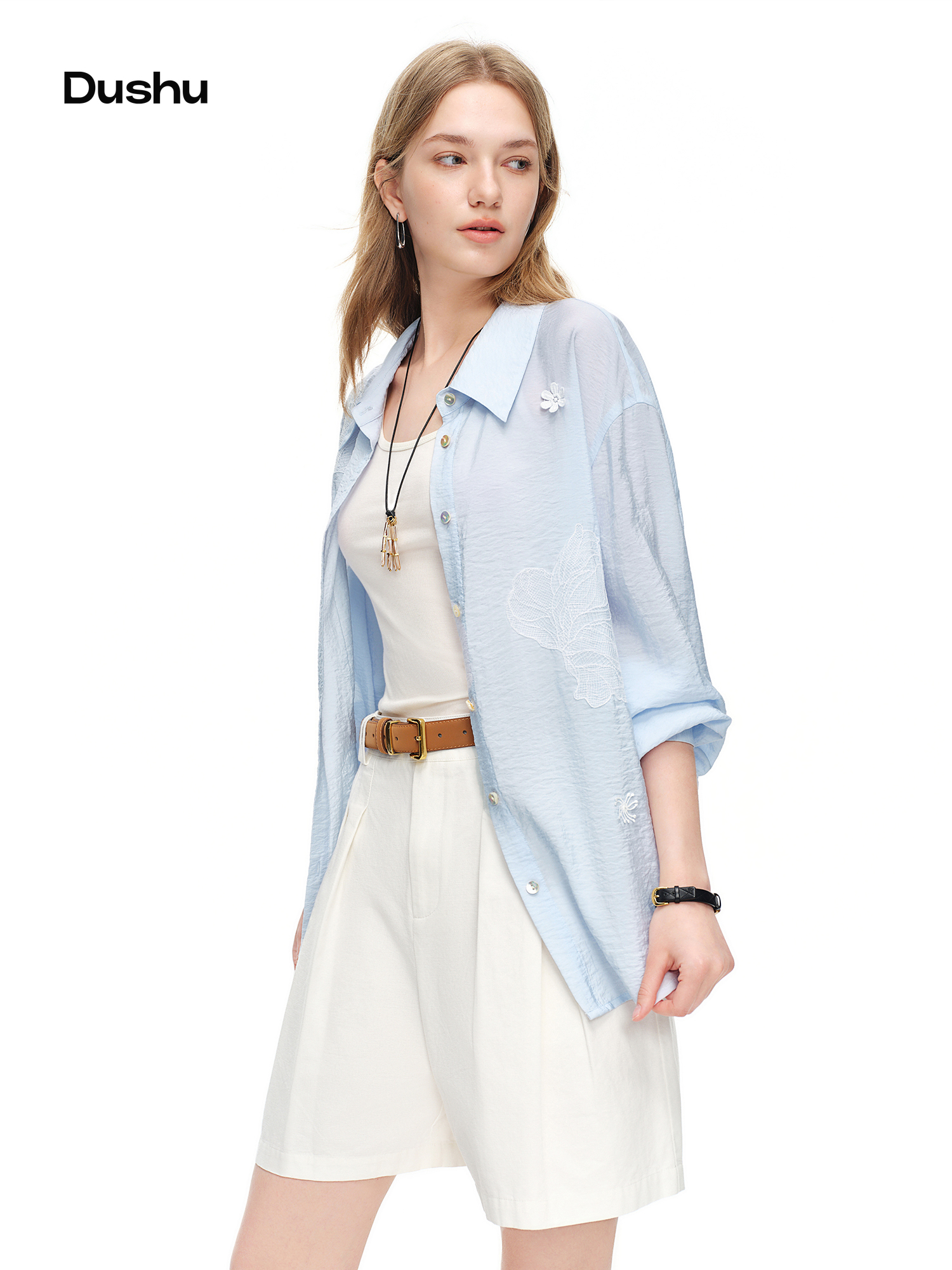 DUSHU 2026 Summer Women's Ligh - Resort Shirt Floral 리뷰 및 가격