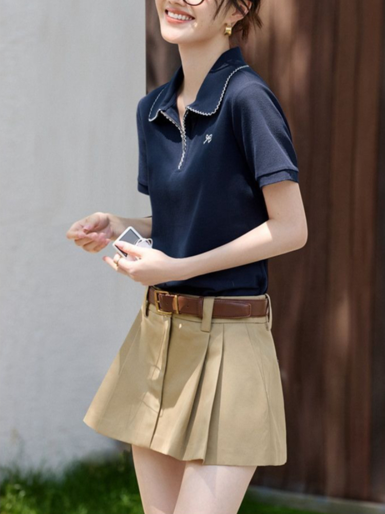 Women's Slim Fit Figure Flatte - Polo Shirt Pique 리뷰 및 가격
