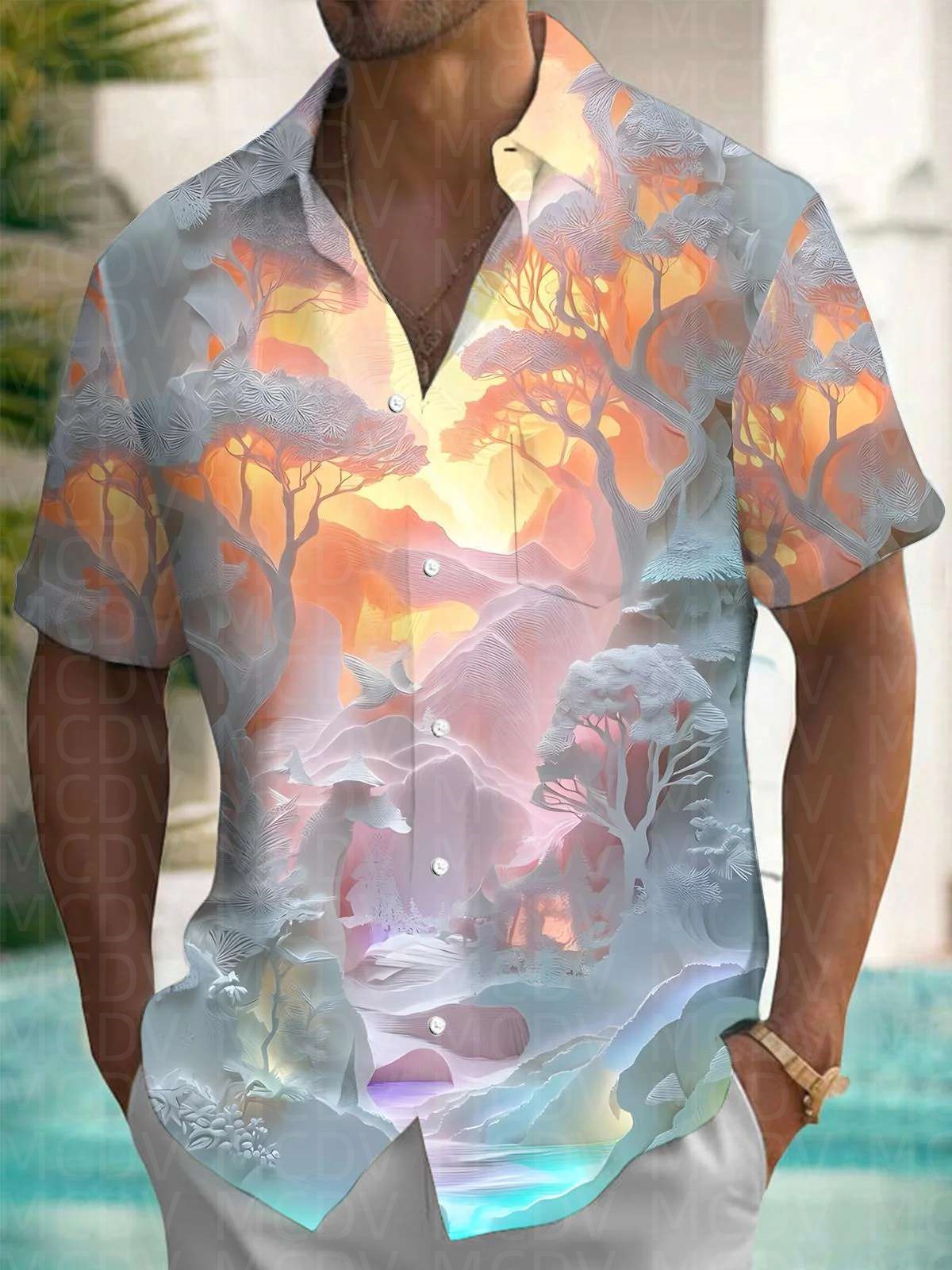 Trump Pattern Men's Hawaiian S - Shirt Camp Collar 리뷰 및 가격