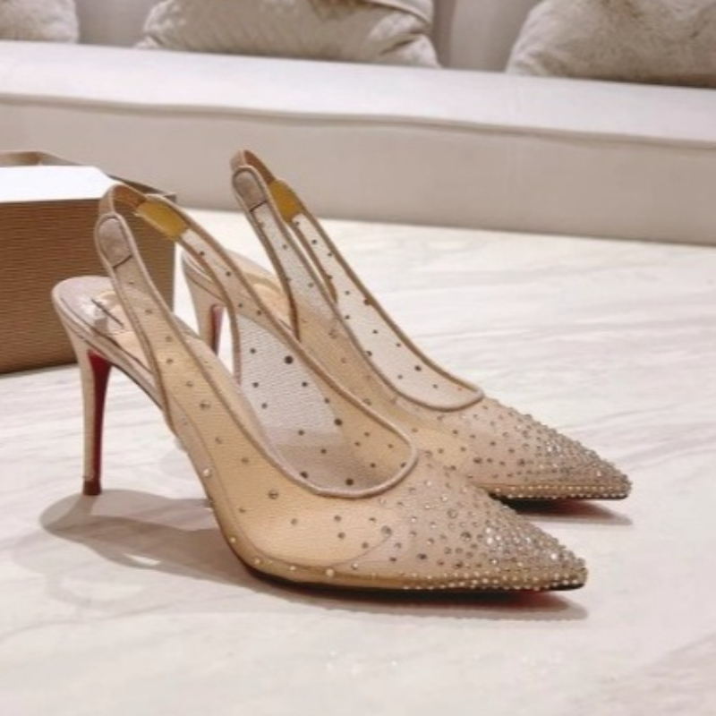 Mesh Rhinestone Rear Empty Sti - Casual Sandal Leather 리뷰 및 가격