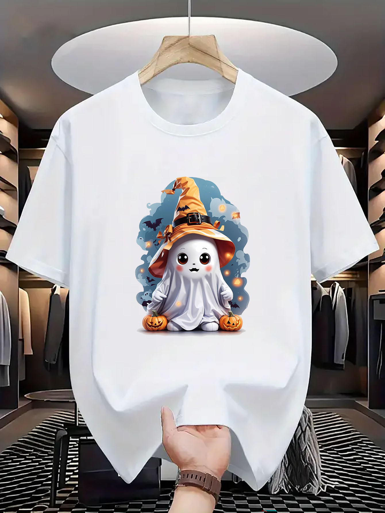 Halloween Cute Ghost Wizard Pu - Linen Shirt Breathable 리뷰 및 가격