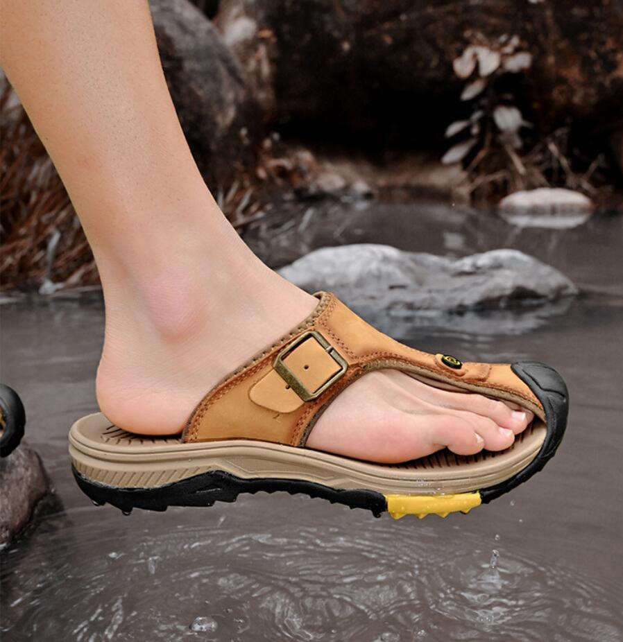 Genuine Leather Sandals Men Br - Flip Flop Leather Men 리뷰 및 가격