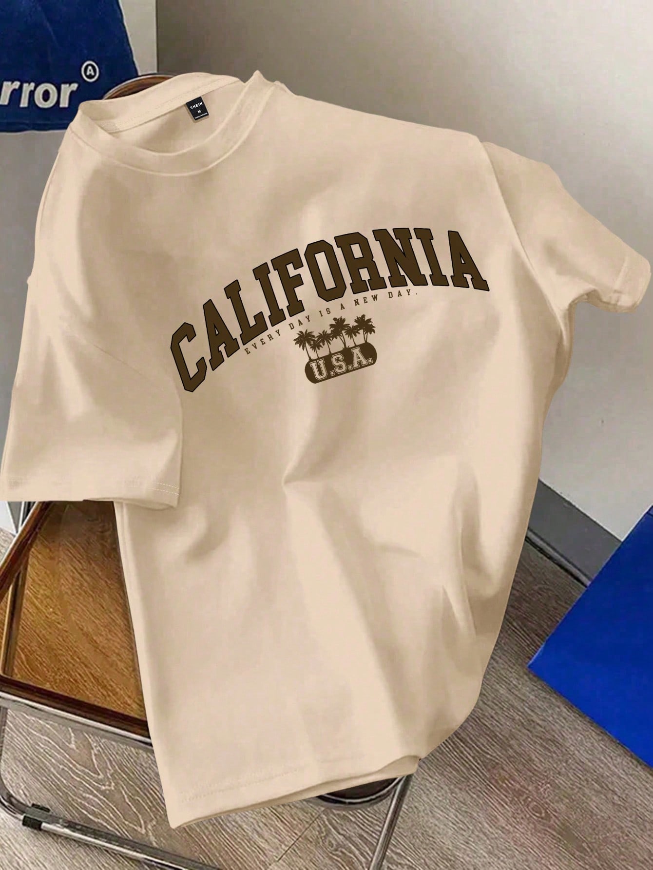 Men's Casual Beige Graphic Tee - Tee Graphic Print 리뷰 및 가격