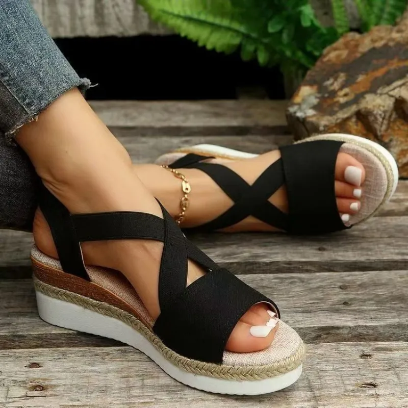 Women's Platform Wedge Sandals - Espadrille Slip On 리뷰 및 가격
