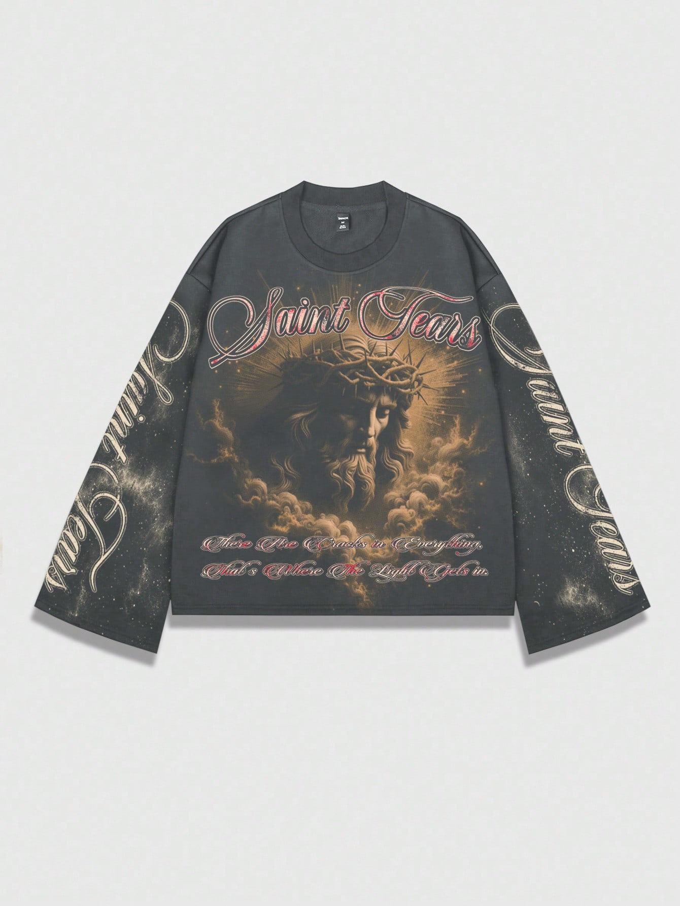 Men's Oversized Long Sleeve Gr - Tee Graphic Print 리뷰 및 가격