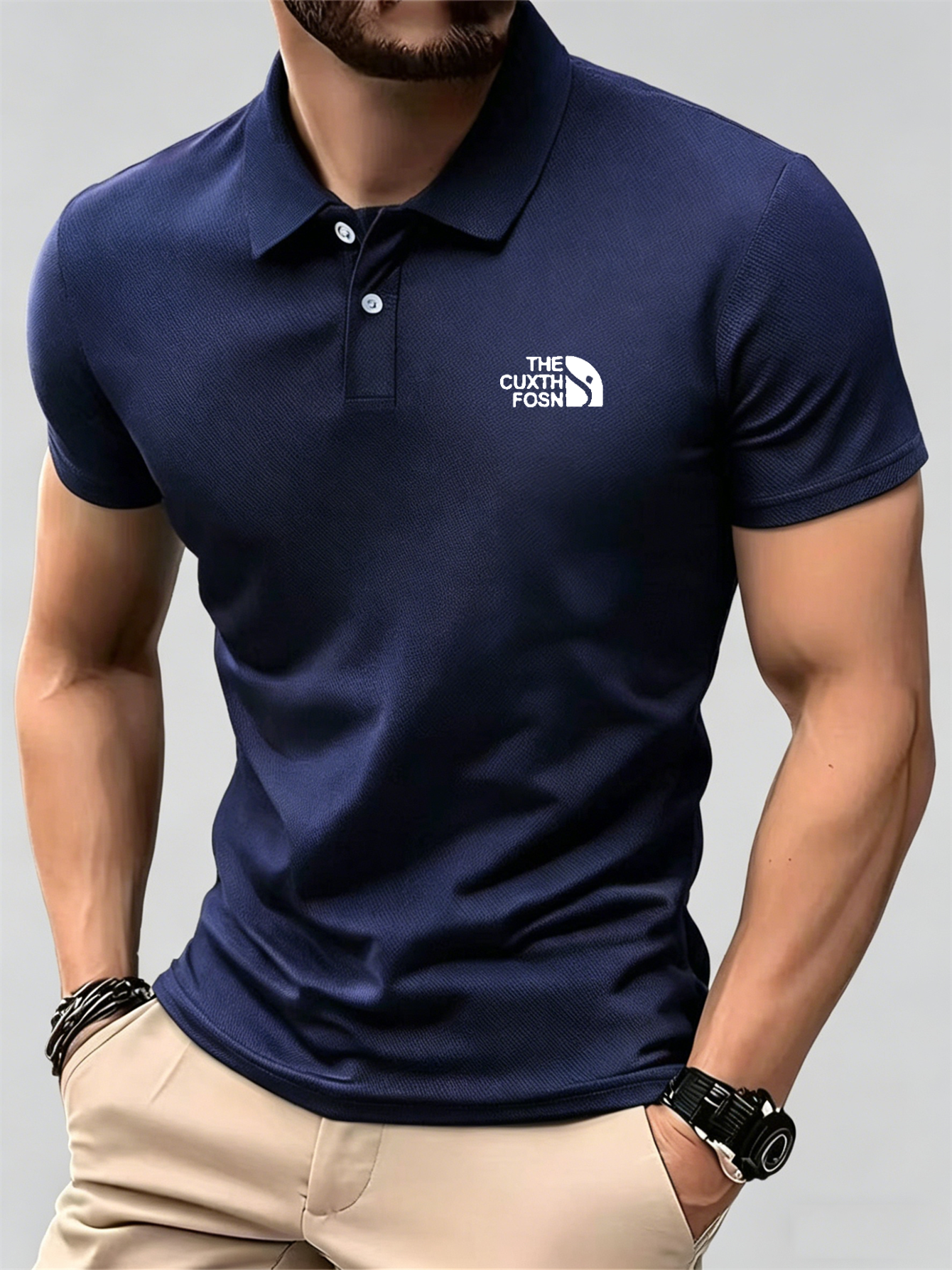 Men's Navy Blue 100% Polyester - Polo Shirt Pique 리뷰 및 가격