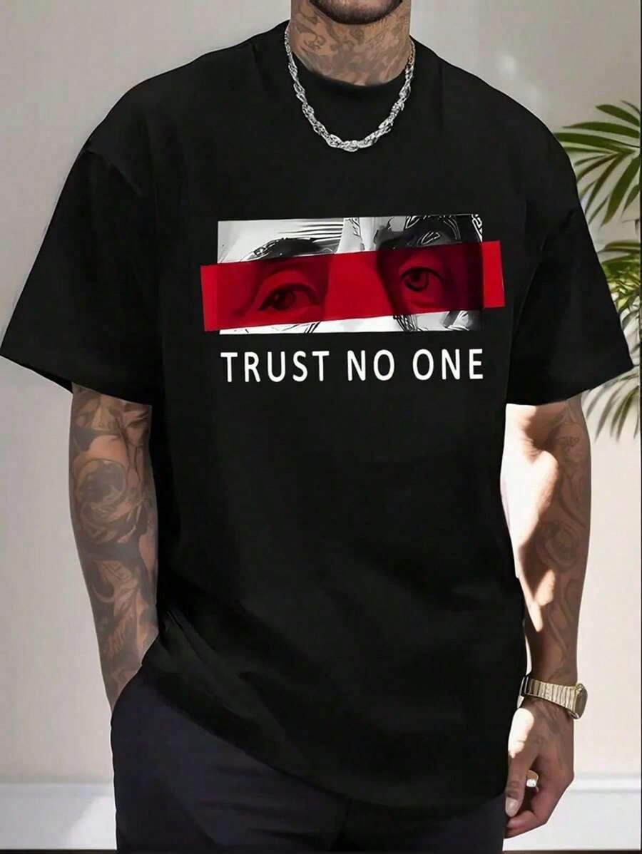 Black Cotton Graphic Tee with  - Tee Graphic Print 리뷰 및 가격