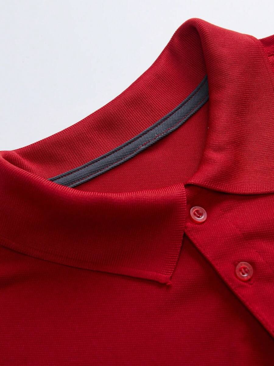 Men's Solid Red Pique Polo Shi - Polo Shirt Pique 리뷰 및 가격