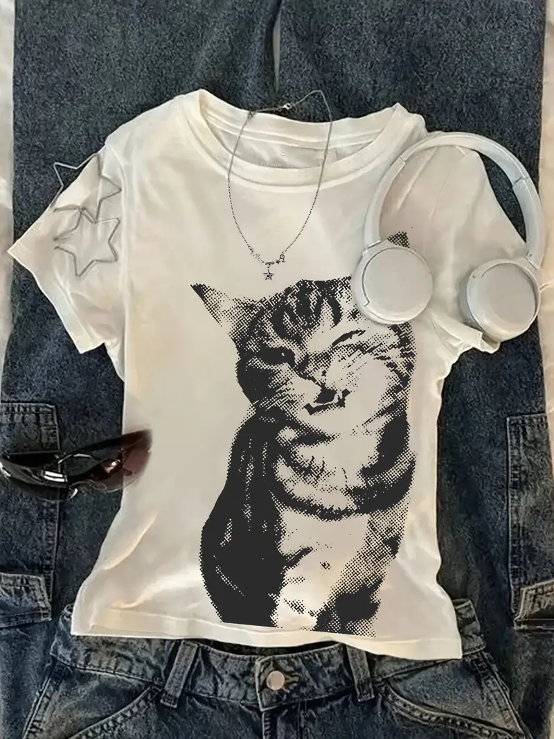 Summer Harajuku Letter Graphic - Tee Graphic Print 리뷰 및 가격