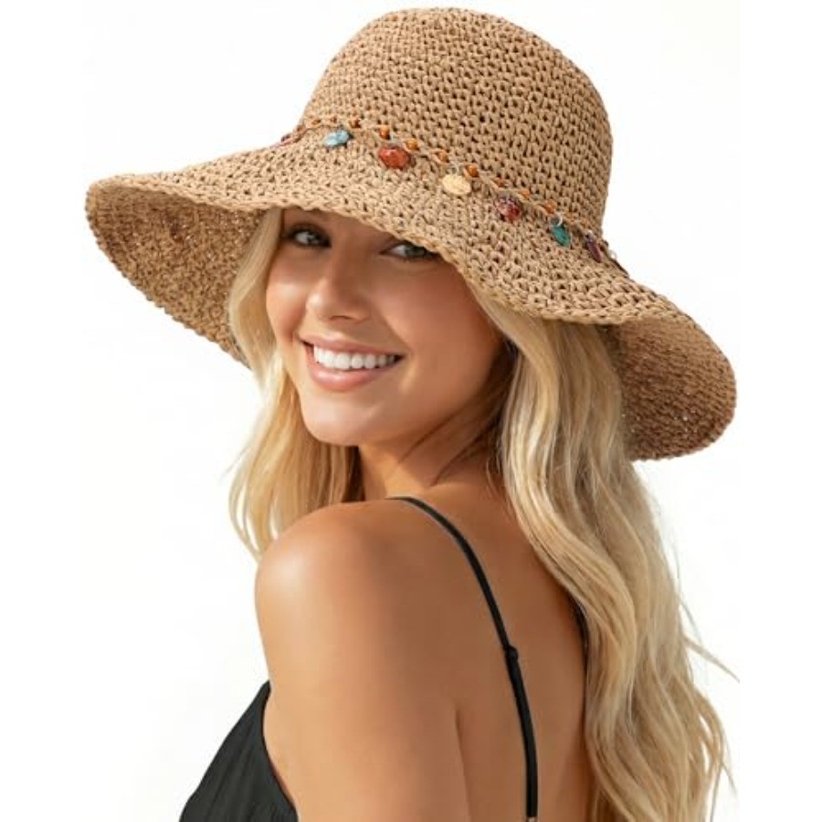 Beach Sun Hats for Women, Stra - Packable Hat Nylon 리뷰 및 가격