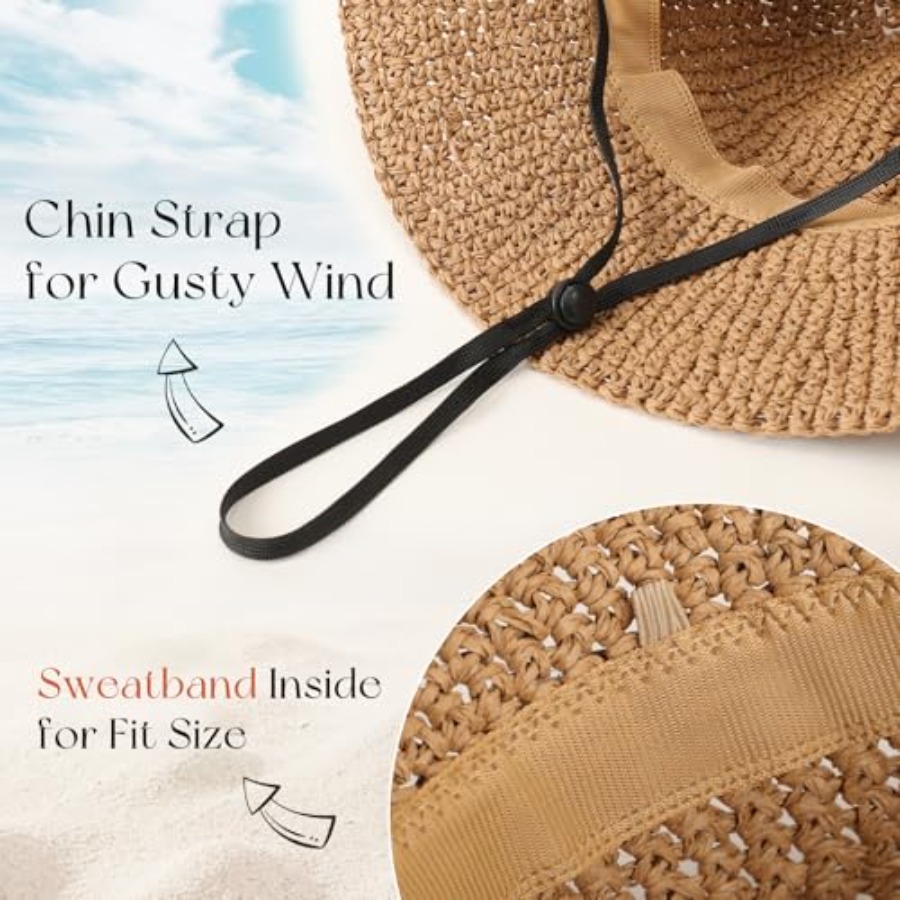 Beach Sun Hats for Women, Stra - Packable Hat Nylon 리뷰 및 가격
