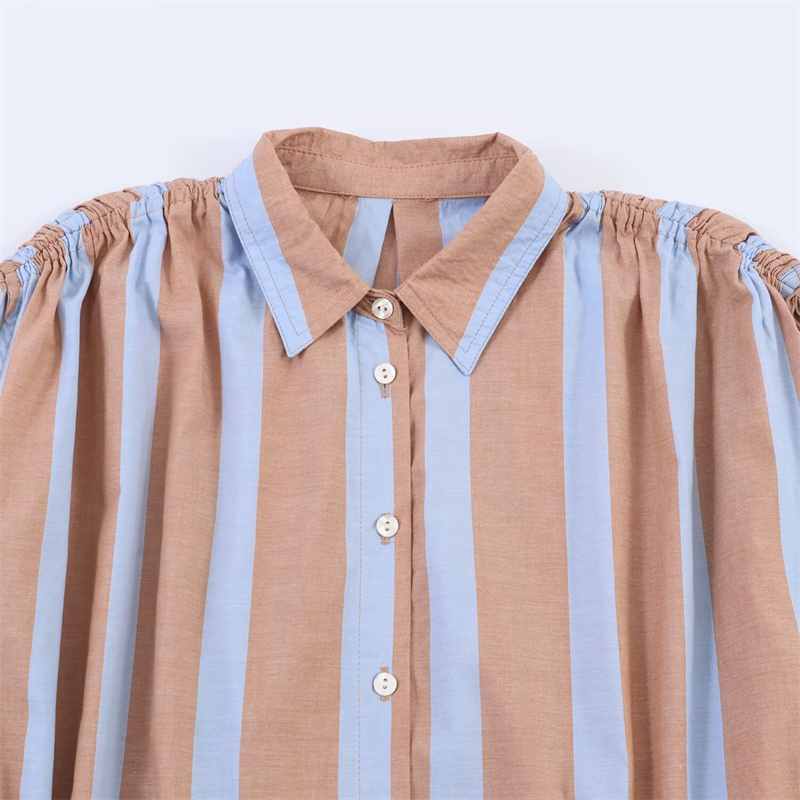 Women's Stripe Shirt 2026 New  - Shirt Camp Collar 리뷰 및 가격