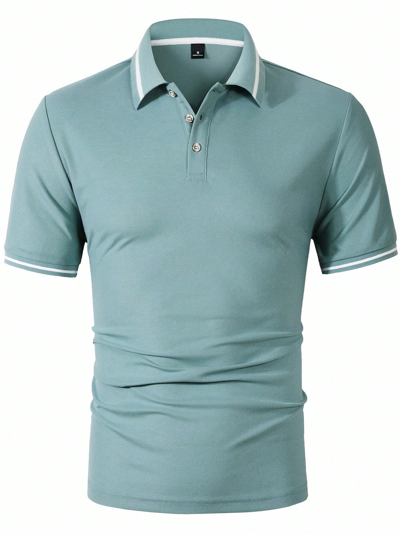 Men's Light Teal Short Sleeve  - Polo Shirt Pique 리뷰 및 가격