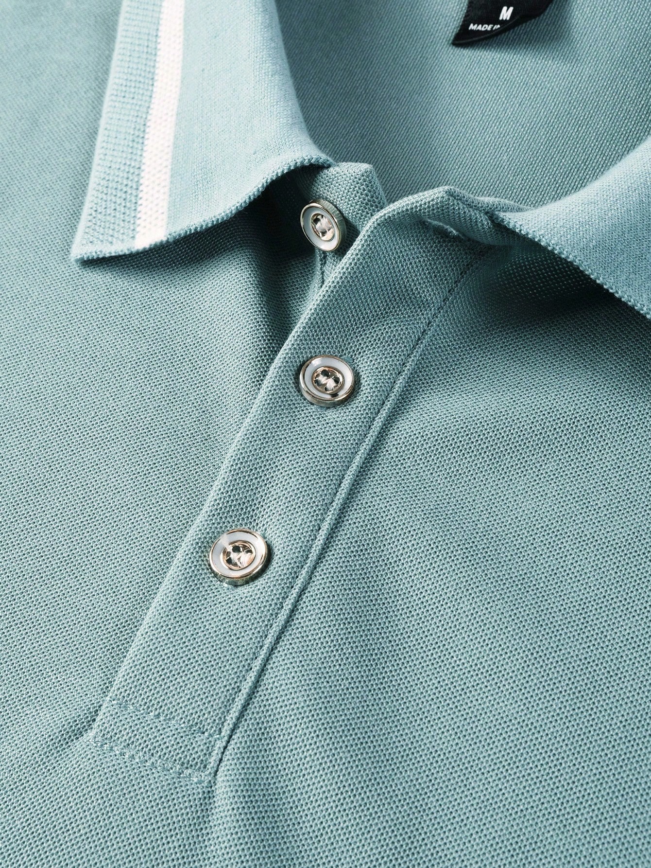 Men's Light Teal Short Sleeve  - Polo Shirt Pique 리뷰 및 가격