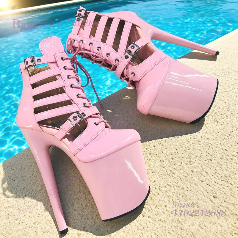 Pink Patent Leather Striped Ho - Casual Sandal Leather 리뷰 및 가격