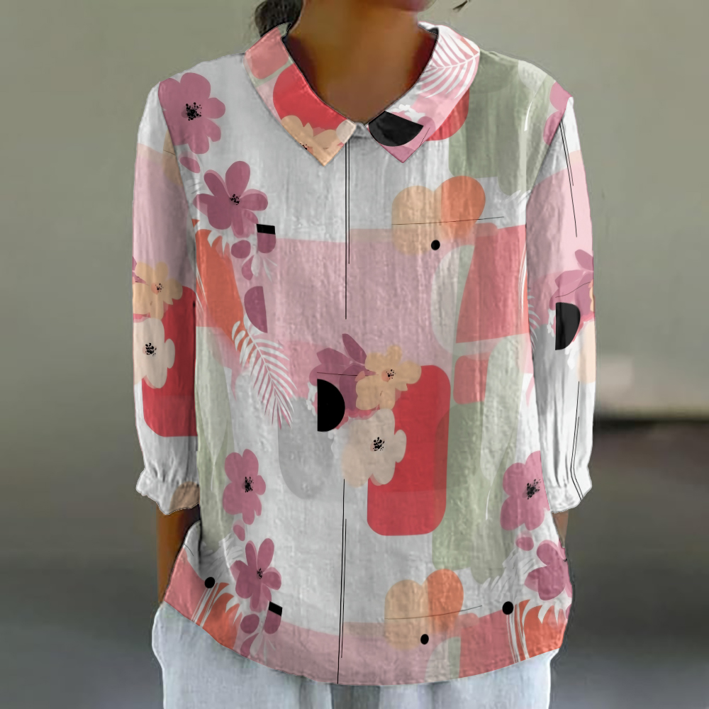 Women's Floral Shirt Cute 3/4  - Resort Shirt Floral 리뷰 및 가격