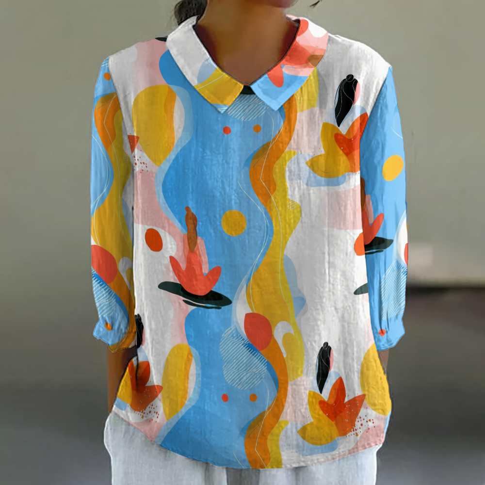 Women's Floral Shirt Cute 3/4  - Resort Shirt Floral 리뷰 및 가격