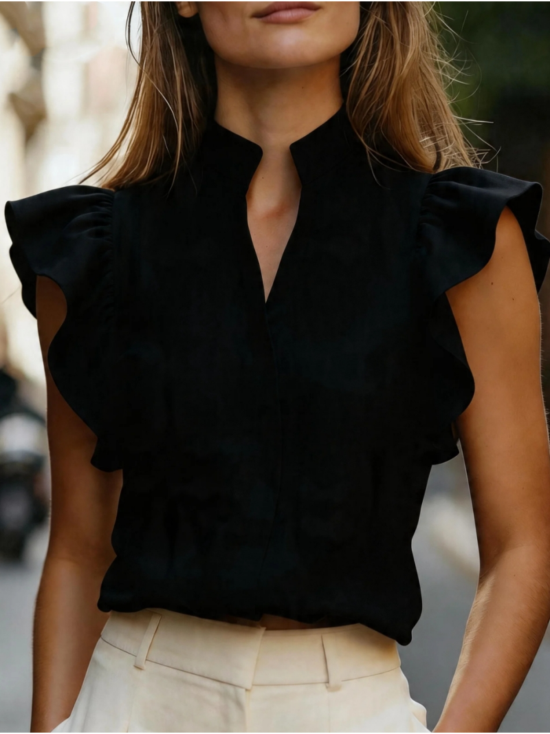 Sleeveless Ruffle Sleeve Top S - Shirt Camp Collar 리뷰 및 가격