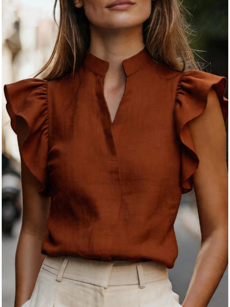 Sleeveless Ruffle Sleeve Top S - Shirt Camp Collar 리뷰 및 가격