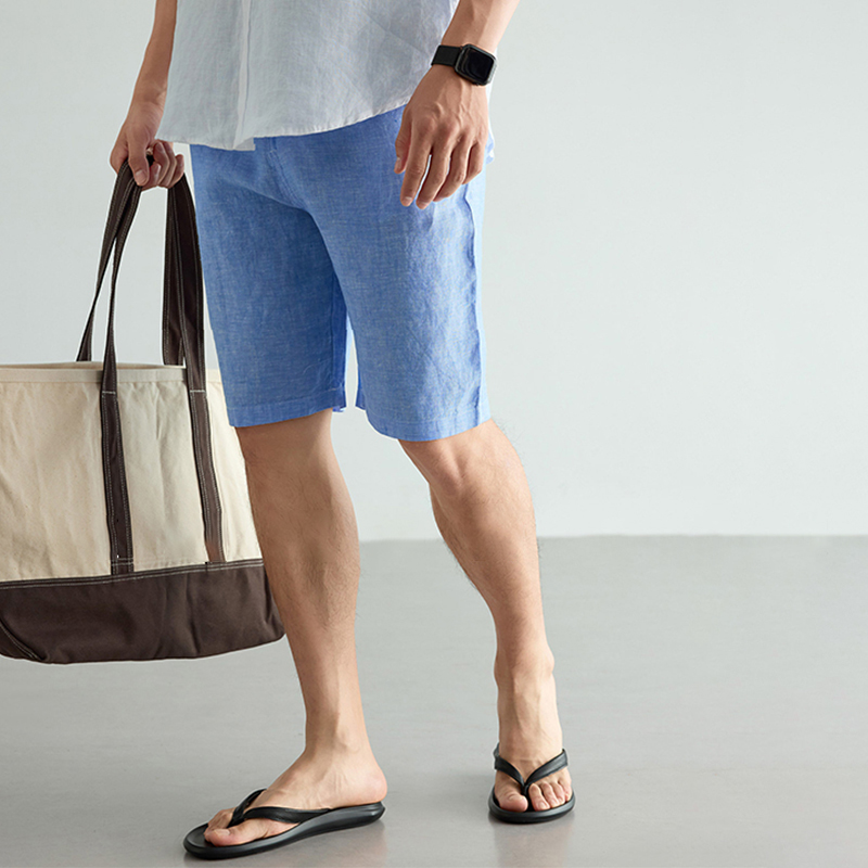 Men's Linen Cotton Shorts Summ - Short Linen Drawstring 리뷰 및 가격
