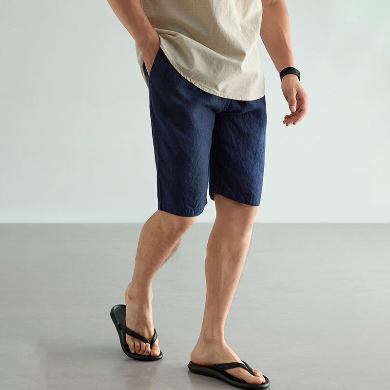 Men's Linen Cotton Shorts Summ - Short Linen Drawstring 리뷰 및 가격