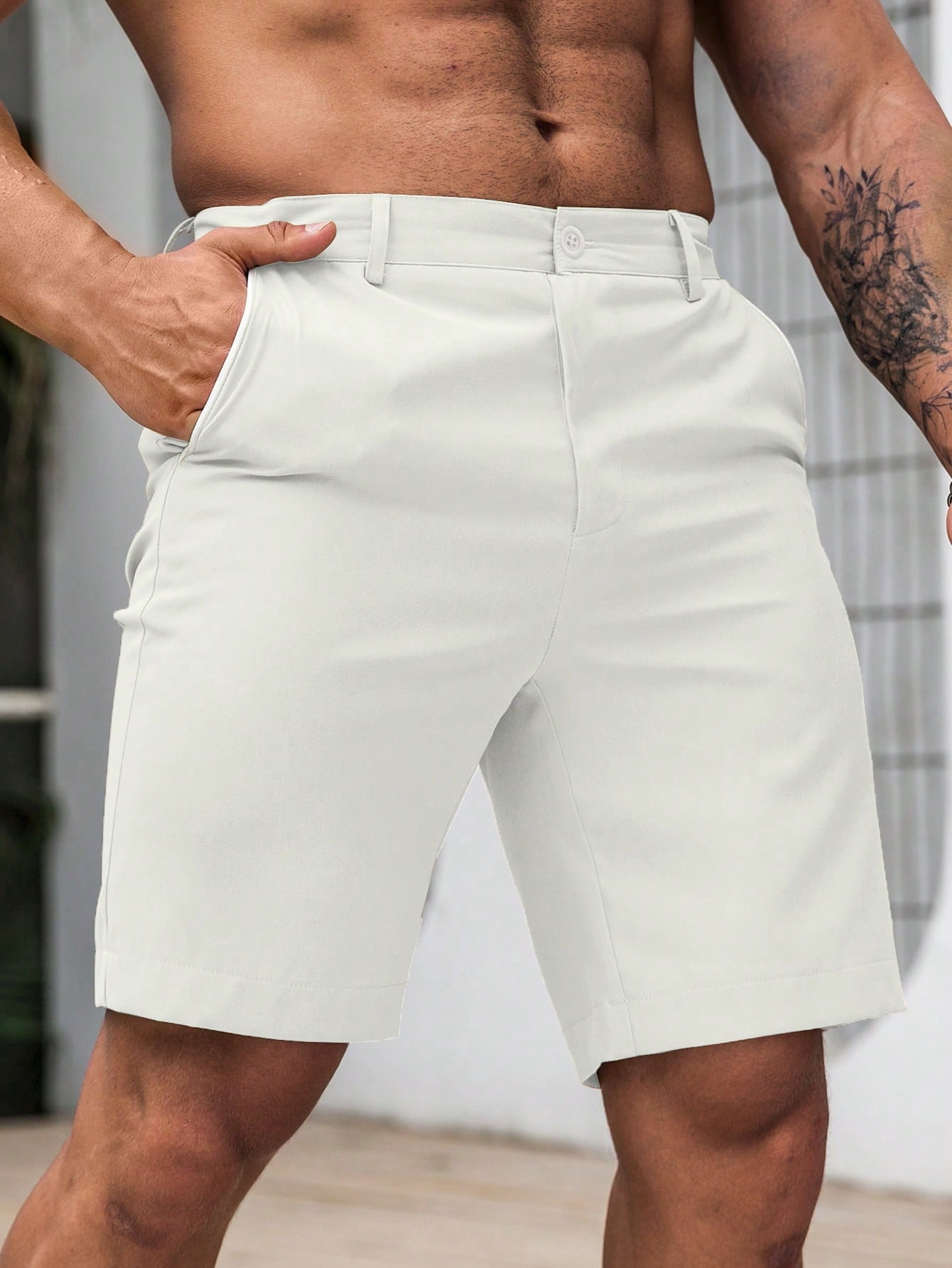 Men's Solid Chino Casual Short - Shorts Chino Slim 리뷰 및 가격