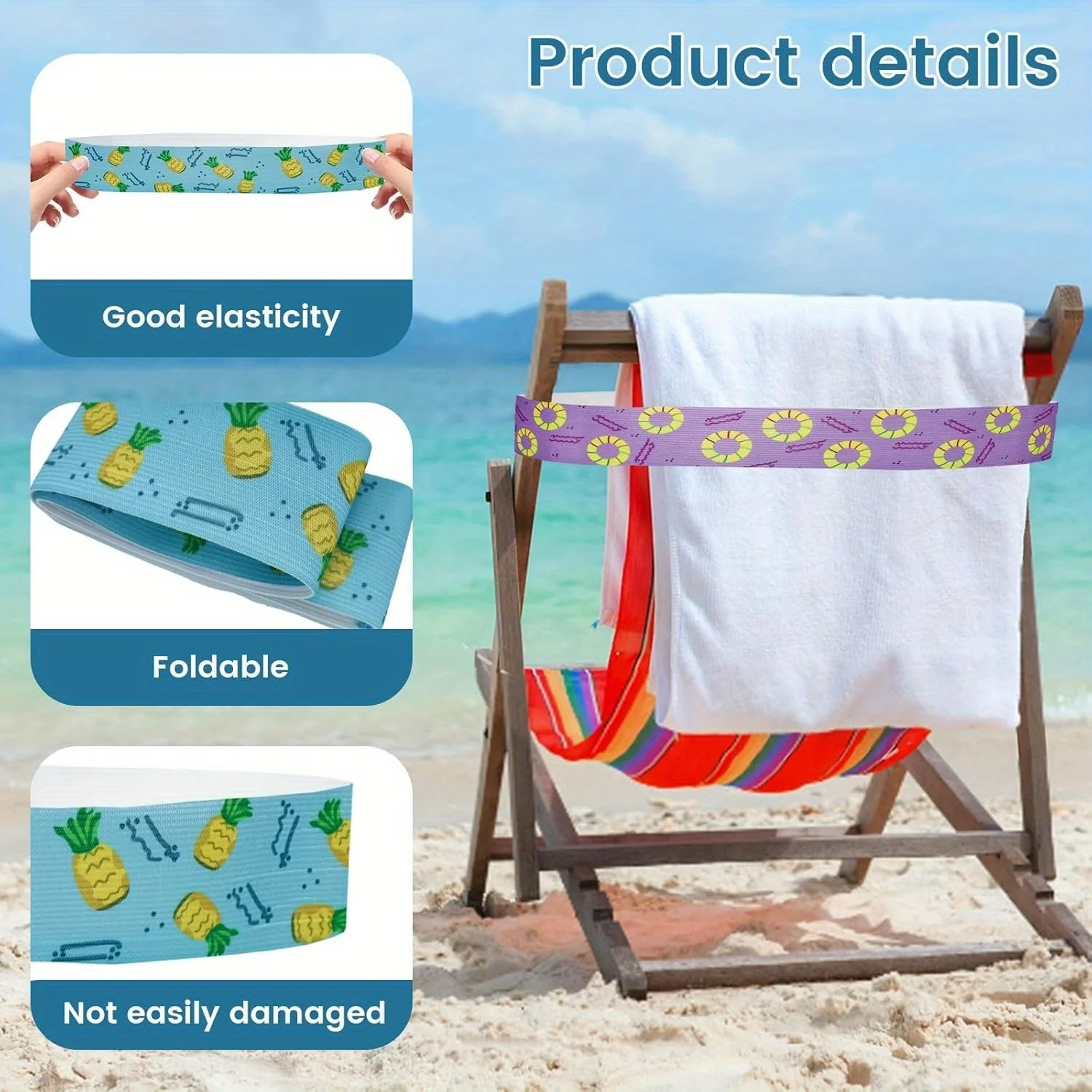 5Pcs  Large Towel Bands for Be - Beach Towel Large 리뷰 및 가격