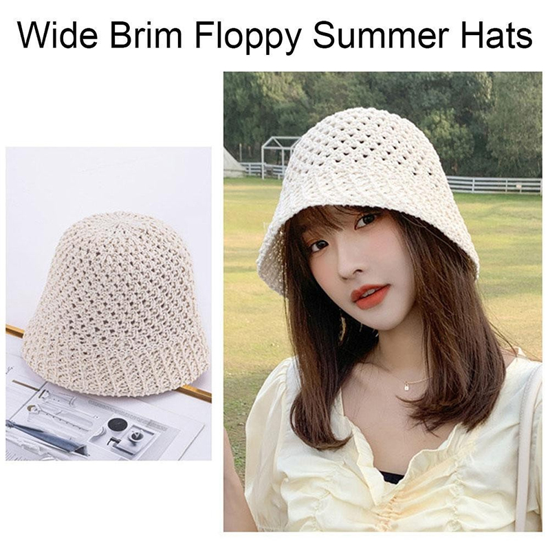 New Girls Sun Hat Wide Brim Fl - Bucket Hat Straw 리뷰 및 가격