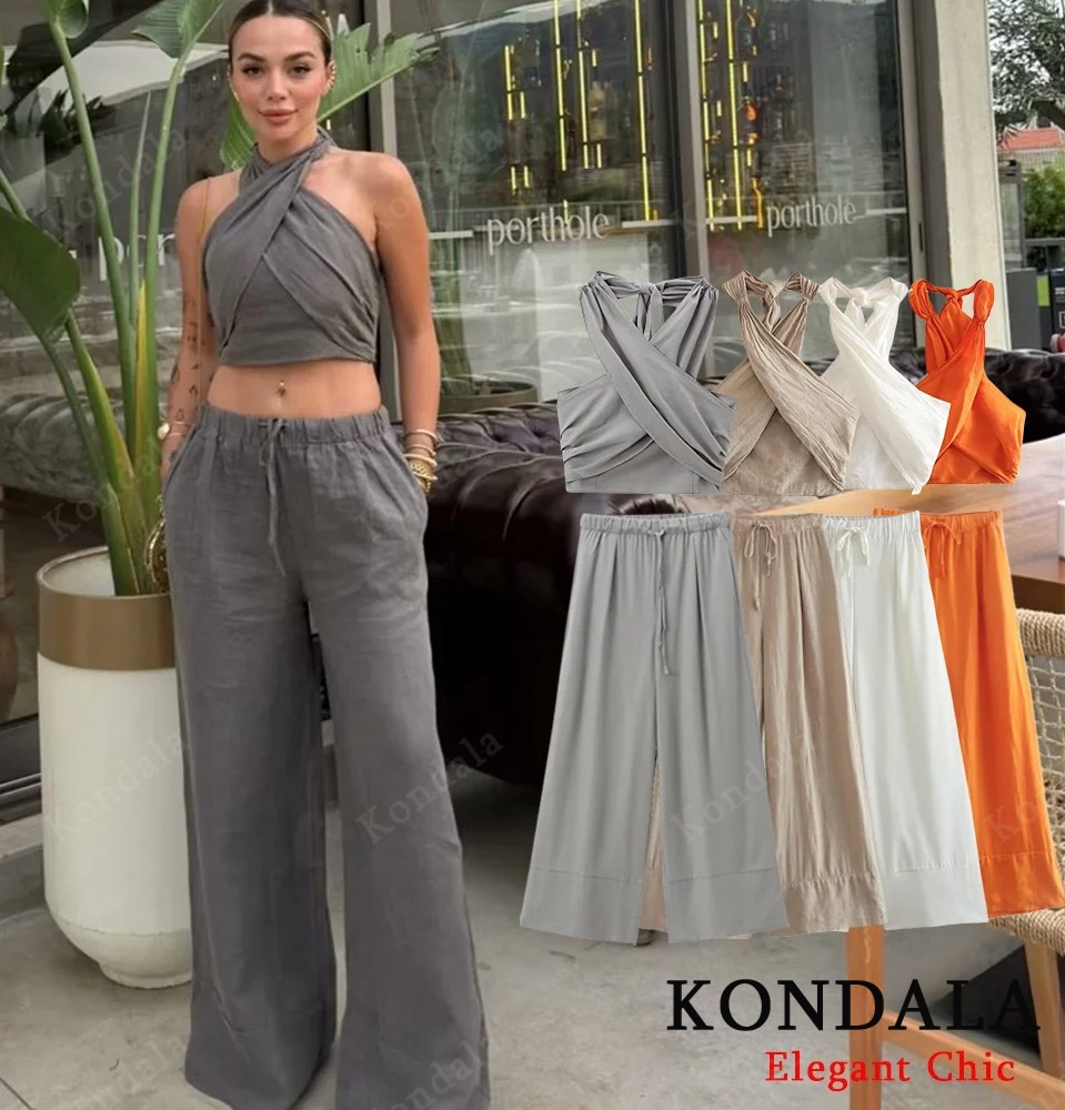 KONDALA Sexy Casual Crossover  - Short Linen Drawstring 리뷰 및 가격