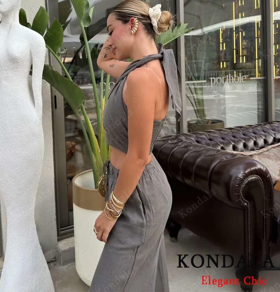KONDALA Sexy Casual Crossover  - Short Linen Drawstring 리뷰 및 가격