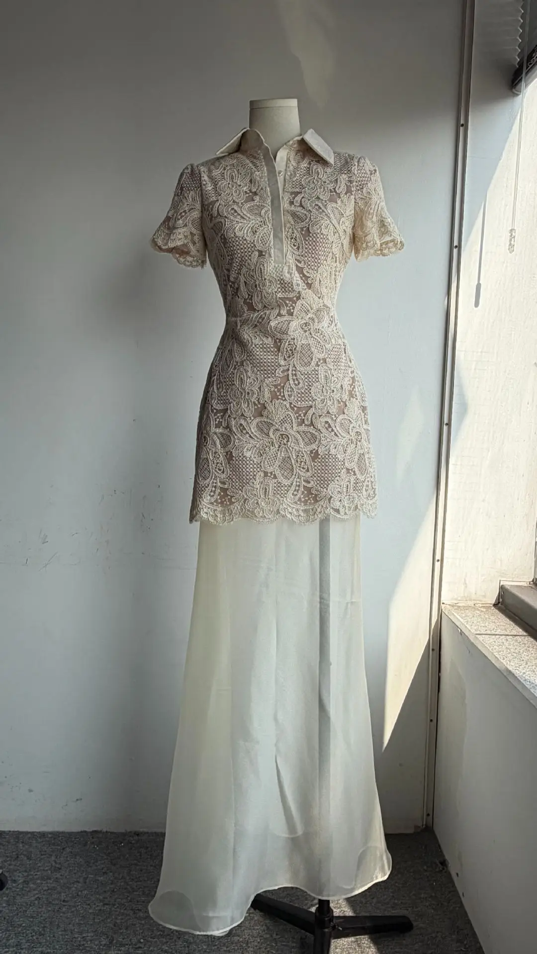 Vintage High Collar Short Slee - Resort Shirt Floral 리뷰 및 가격