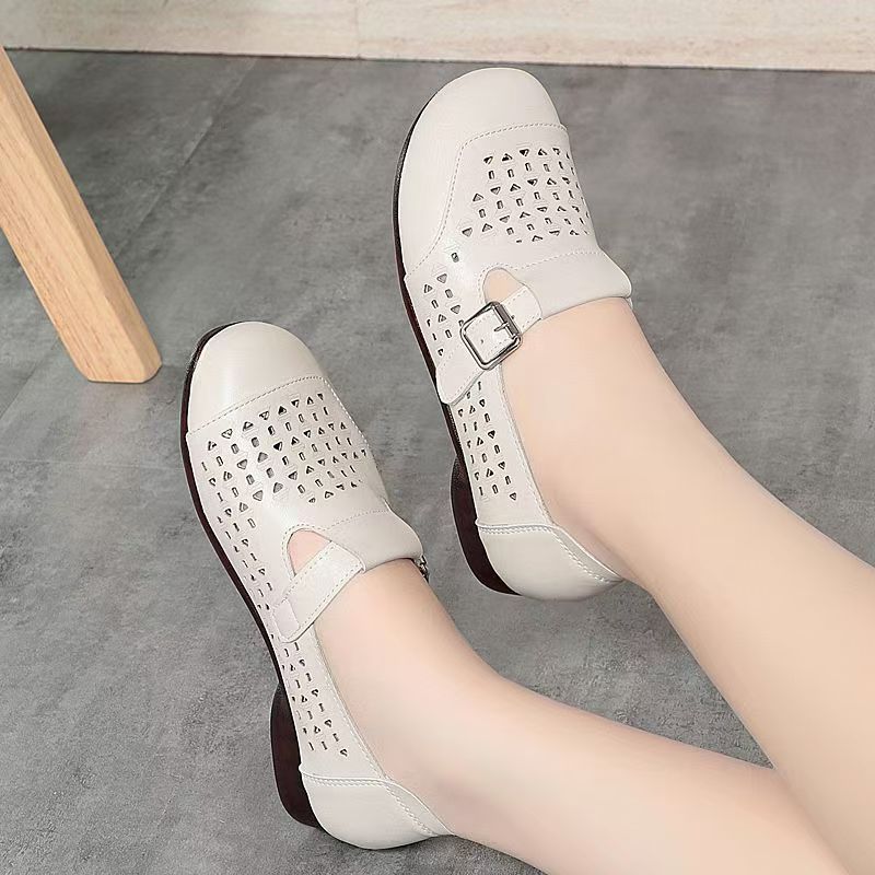 Women's Leather Hollow Out Low - Casual Sandal Leather 리뷰 및 가격