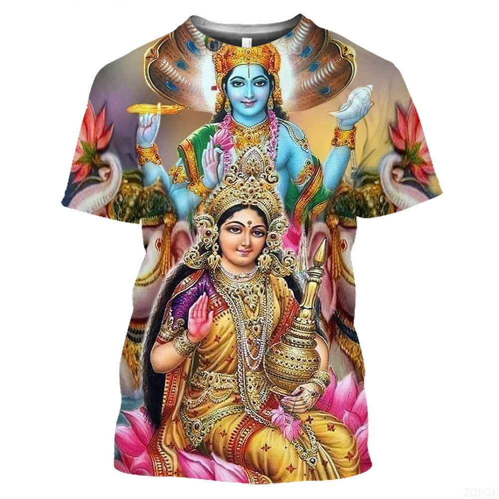Summer Fashion Indian Deities  - Tee Graphic Print 리뷰 및 가격