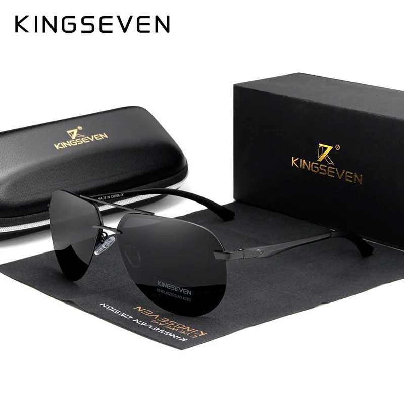KINGSEVEN  Rimless Pilot Sungl - Sunglasses Aviator Polarized 리뷰 및 가격