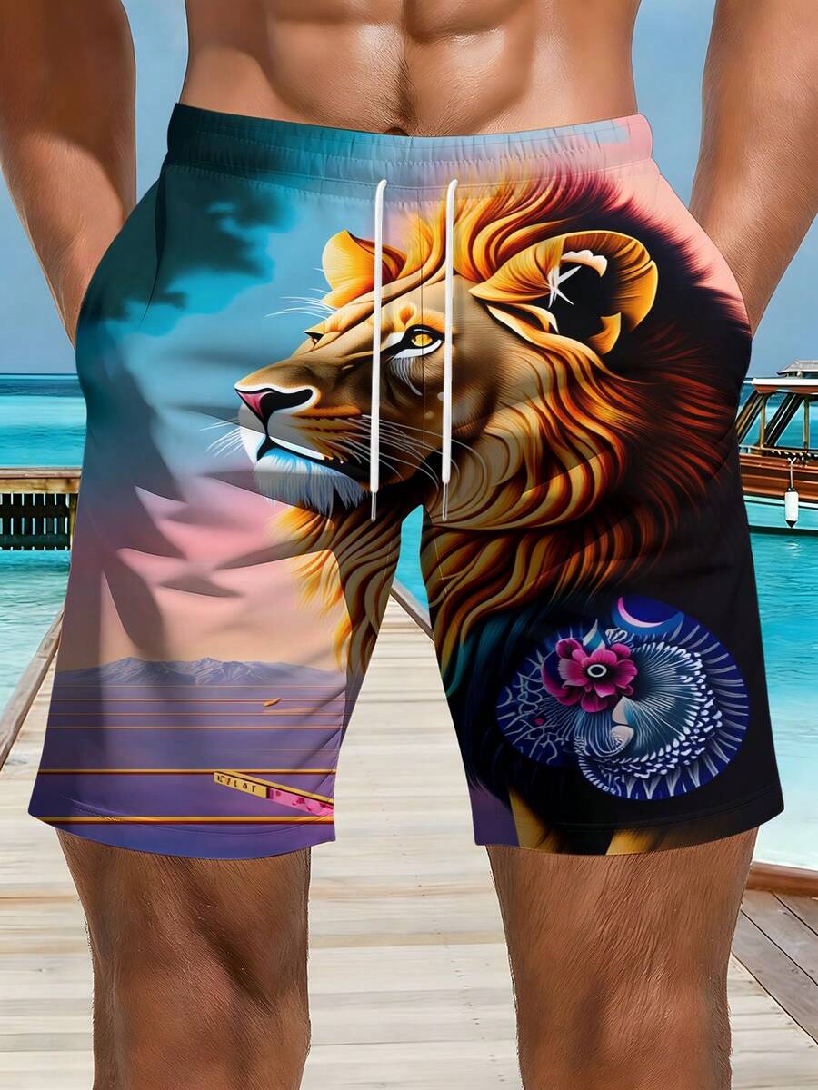 Mens Beach Shorts 3D Print Lio - Swim Trunk Quick Dry 리뷰 및 가격
