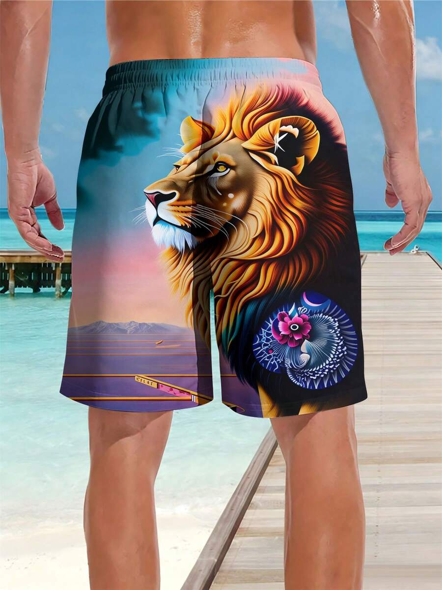 Mens Beach Shorts 3D Print Lio - Swim Trunk Quick Dry 리뷰 및 가격