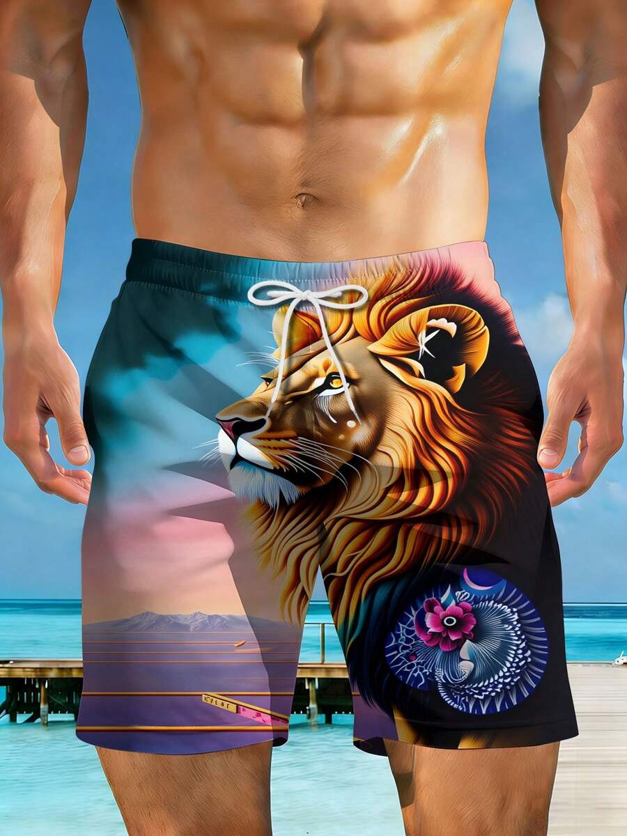 Mens Beach Shorts 3D Print Lio - Swim Trunk Quick Dry 리뷰 및 가격