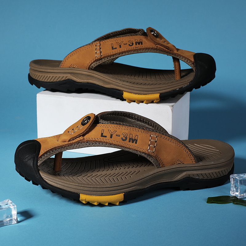 New Men's Genuine Leather Flip - Flip Flop Leather Men 리뷰 및 가격