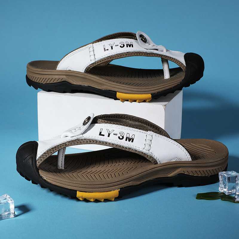 New Men's Genuine Leather Flip - Flip Flop Leather Men 리뷰 및 가격