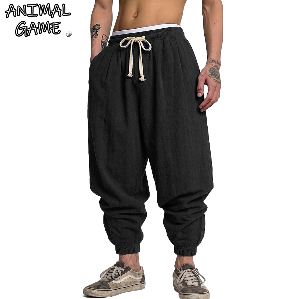 Korean Cotton Linen Trousers A - Short Linen Drawstring 리뷰 및 가격