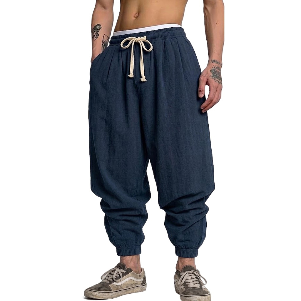 Korean Cotton Linen Trousers A - Short Linen Drawstring 리뷰 및 가격