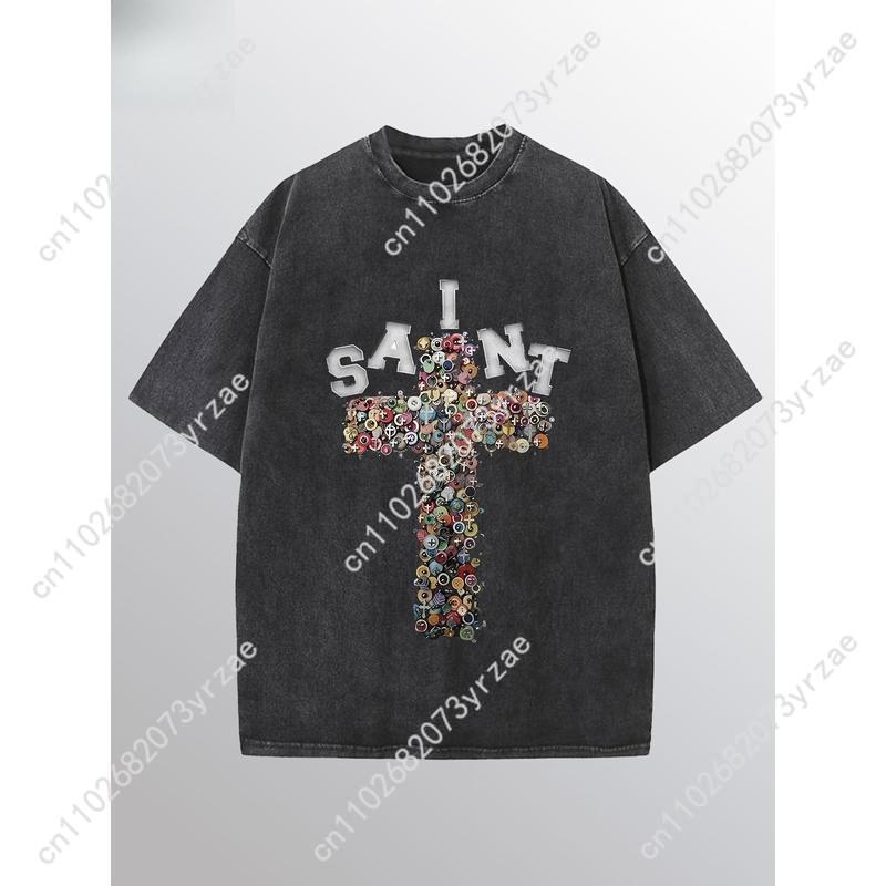 SAINT Retro Tshirt Man Woman H - Linen Shirt Breathable 리뷰 및 가격